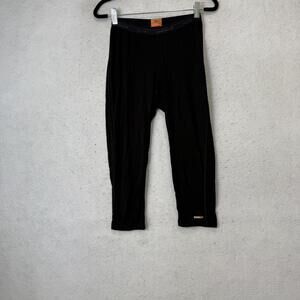 Icebreaker Leggings Womens S Black Bodyfit 200 Merino Wool Capri Base Layer